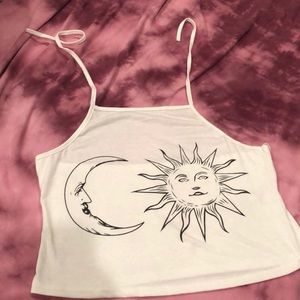 Sun and Moon Neck Tie Top